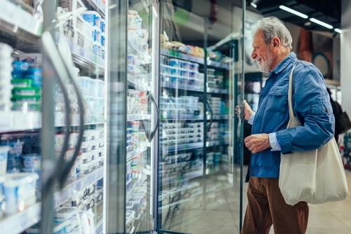 Baby Boomer consumer shopping for groceries.